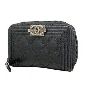 CHANEL Black Caviar Leather Wallet